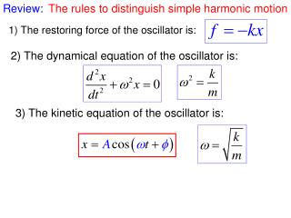 The rules to distinguish simple harmonic motion