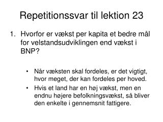 Repetitionssvar til lektion 23