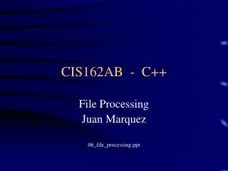 CIS162AB - C++