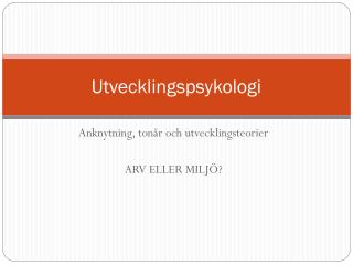 Utvecklingspsykologi