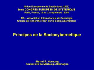 Principes de la Sociocybernétique