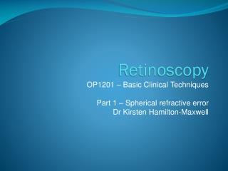 Retinoscopy