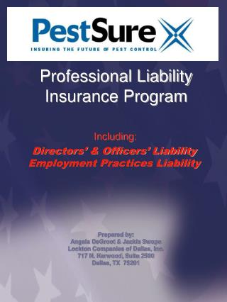 Professional Liability Insurance Program