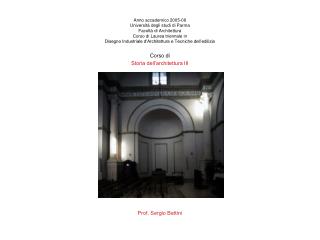 Corso di Storia dell’architettura III