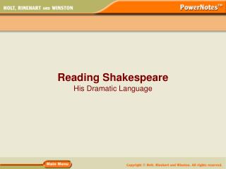 Reading Shakespeare