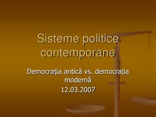 Sisteme politice contemporane