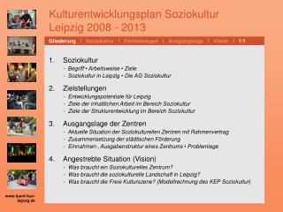 Kulturentwicklungsplan Soziokultur Leipzig 2008 - 2013