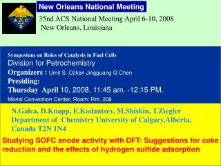 35nd ACS National Meeting April 6-10, 2008 New Orleans, Louisiana