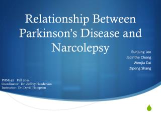 Relationship Between Parkinson’s Disease and Narcolepsy