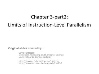 Chapter 3-part2: Limits of Instruction-Level Parallelism