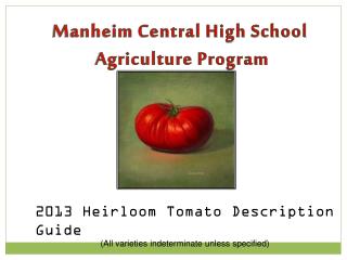 Manheim Central High School Agriculture Program