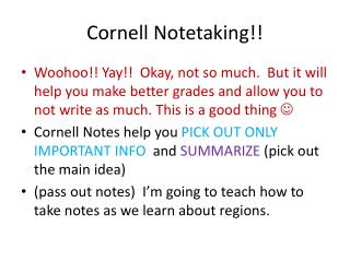 Cornell Notetaking!!