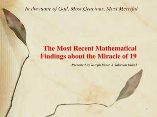 In the name of God, Most Gracious, Most Merciful
