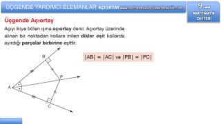 ÜÇGENDE YARDIMCI ELEMANLAR AÇIORTAY