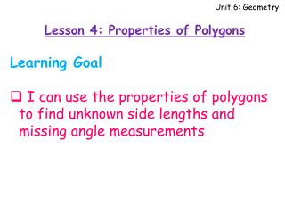 Unit 6: Geometry