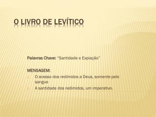 O LIVRO DE levítico