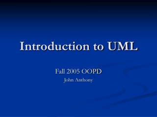 Introduction to UML