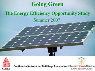 Going Green The Energy Efficiency Opportunity Study