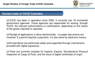Single Window of Foreign Trade (VUCE) Colombia