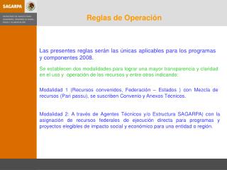 Reglas de Operación