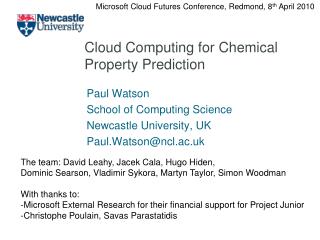 Cloud Computing for Chemical Property Prediction