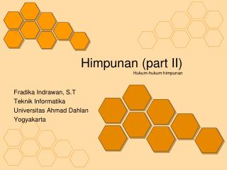 Himpunan (part II) Hukum-hukum himpunan