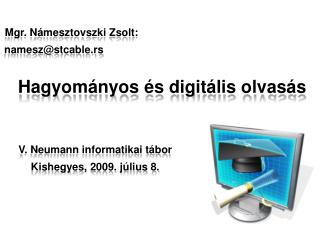Hagyományos és digitális olvasás