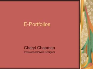 E-Portfolios