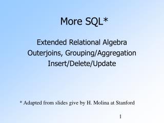 More SQL*