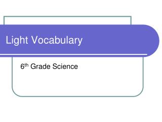 Light Vocabulary