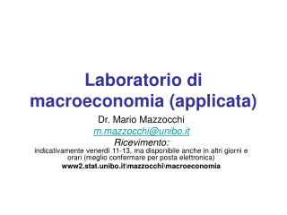 Laboratorio di macroeconomia (applicata)
