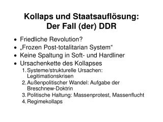 Kollaps und Staatsauflösung: Der Fall (der) DDR