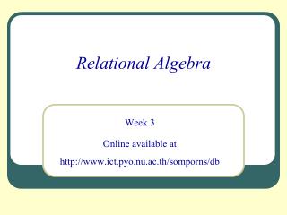 Relational Algebra