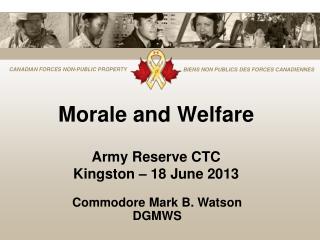 Morale and Welfare Army Reserve CTC Kingston – 18 June 2013