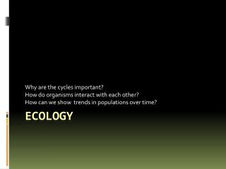 Ecology