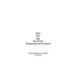 SSDI SSI Age Key Points Substantial Gainful Activity