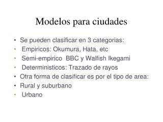 Modelos para ciudades