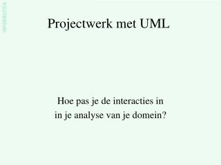 Projectwerk met UML