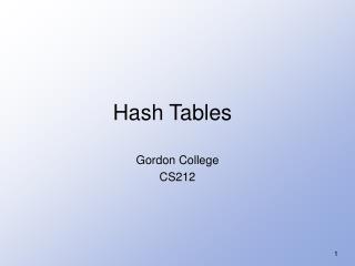 Hash Tables