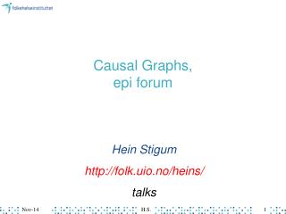 Causal Graphs, epi forum