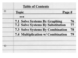 Table of Contents