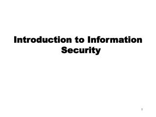 Introduction to Information Security