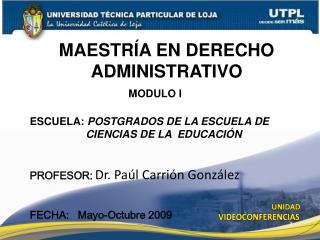 MAESTRÍA EN DERECHO ADMINISTRATIVO