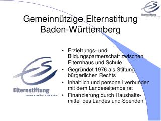 Gemeinnützige Elternstiftung Baden-Württemberg