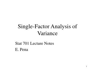 Single-Factor Analysis of Variance