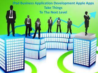 iPad Business Application Development: Apple Apps Take Thin