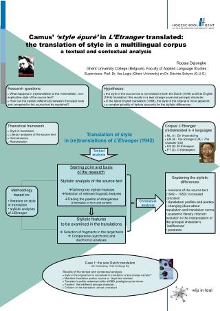 Roosje Dejonghe Ghent University College (Belgium), Faculty of Applied Language Studies