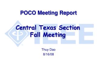 POCO Meeting Report