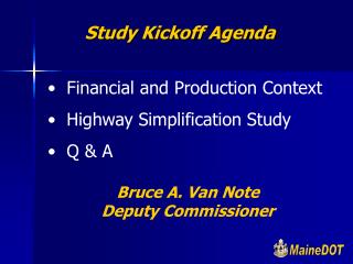 Study Kickoff Agenda