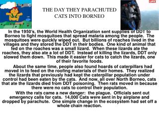 THE DAY THEY PARACHUTED CATS INTO BORNEO